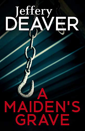 Book cover: dark image with a hanging chain hook and red title text.