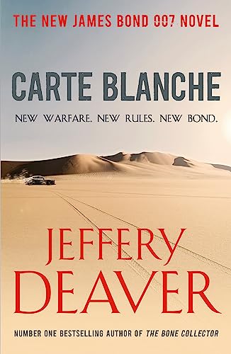 Book cover: "Carte Blanche" by Jeffery Deaver, desert landscape.