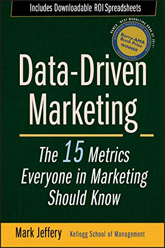 Dark green book cover with white text: "Data-Driven Marketing" and author name.