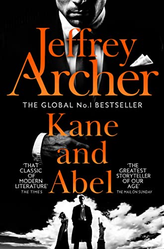 Book cover for "Kane and Abel" by Jeffrey Archer, featuring two men.
