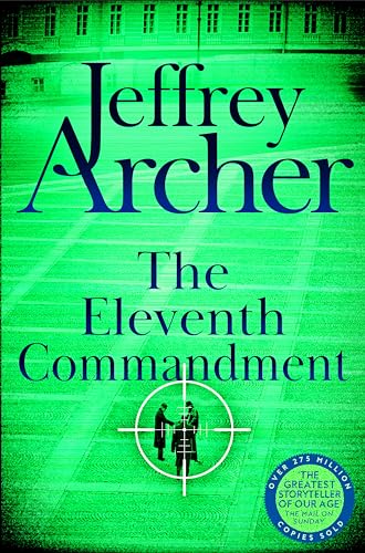 Book cover for The Eleventh Commandment by Jeffrey Archer with a green background.