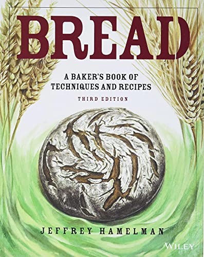 Book cover for Bread: A Baker's Book of Techniques and Recipes featuring wheat stalks.