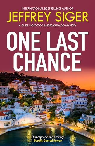 Book cover: "One Last Chance" with a coastal town at sunset.