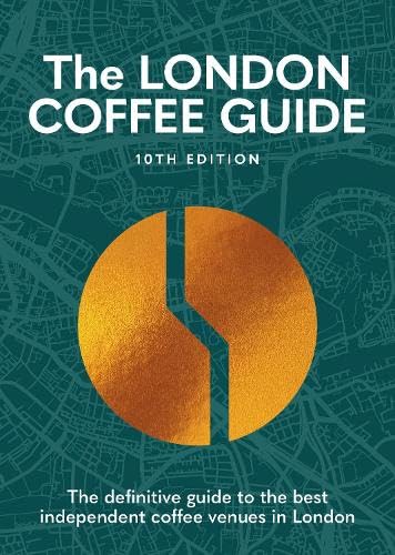 A book with a coffee-related cover, likely featuring London landmarks and a city map.