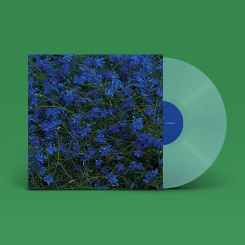 Vinyl record with blue floral cover and pale green disc.