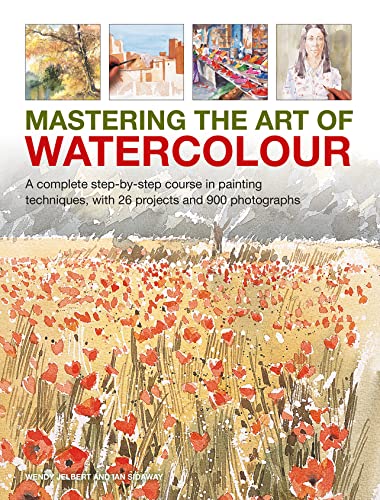 Book cover titled Mastering the Art of Watercolour featuring a poppy field painting.