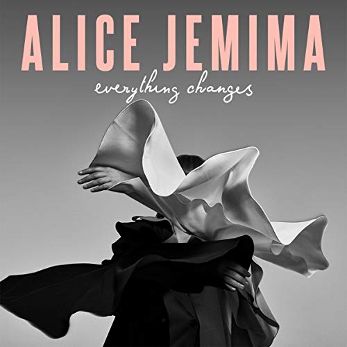 Album cover with a woman in black and white, surrounded by flowing fabric.