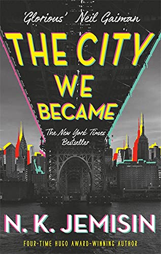 Book cover: "The City We Became" with New York City skyline.