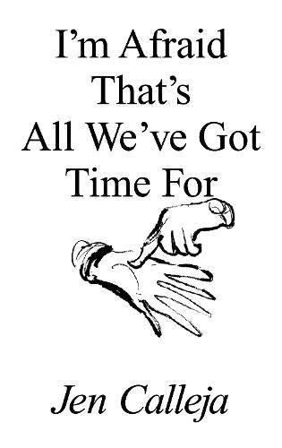 Book cover: black and white illustration of a hand stopping a watch.