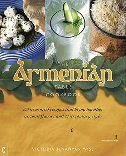 Cookbook cover featuring Armenian food images and ornate gold lettering.