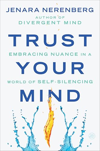Book cover: "Trust Your Mind" with blue and orange splash imagery.