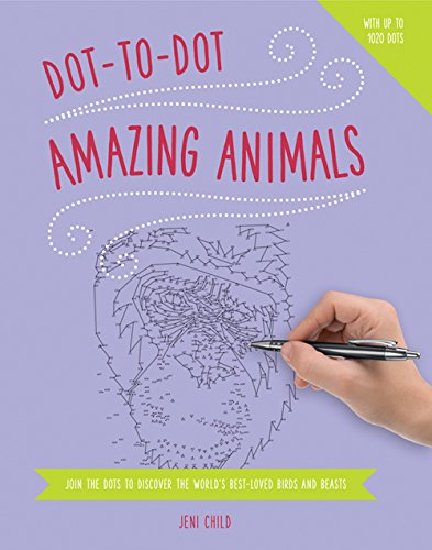 Dot-to-dot activity book cover featuring an animal outline and a pen.