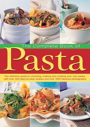 Book cover titled The Complete Book of Pasta featuring various bowls of pasta dishes.