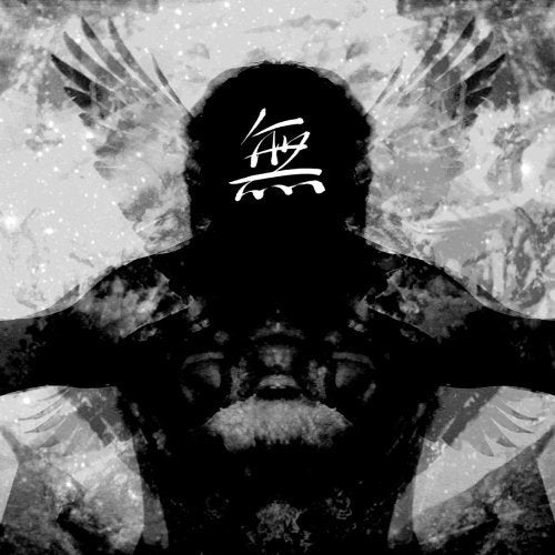 Black and white album cover featuring a silhouetted figure with wings.