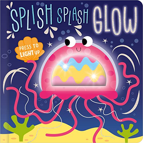 Pink jellyfish illustration on a children’s book cover with glowing light.