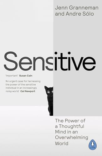 Book cover with large text “Sensitive” and a small cat image.