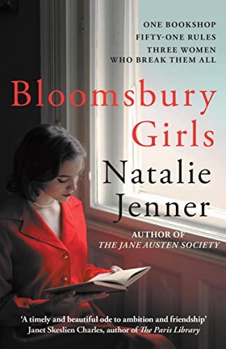 Book cover: "Bloomsbury Girls" by Natalie Jenner, featuring a woman by a window.