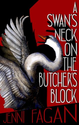 Book cover: swan’s head and neck against a red and black background.