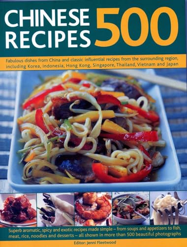 Cookbook cover: “500 Chinese Recipes” with a photo of stir-fried noodles.