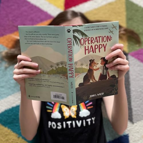 Book cover depicting a girl and dog, titled "Operation: Happy.