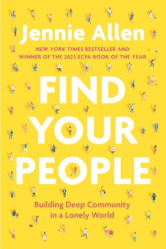 Yellow book cover with white text reading "Find Your People" and small figures.