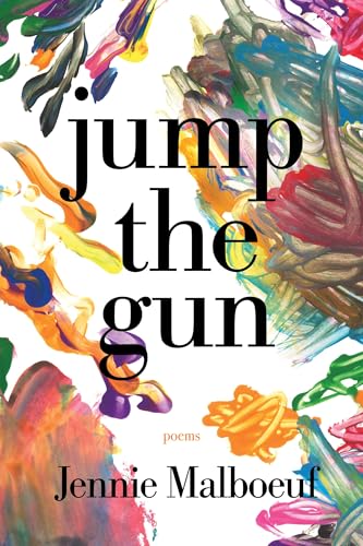 Book cover with colorful abstract floral painting and bold black text.