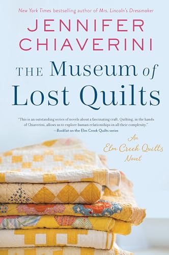 Book cover featuring a stack of colorful, patterned quilts.