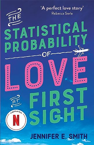 Book cover: “The Statistical Probability of Love at First Sight” with airplane.