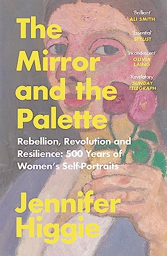 Book cover featuring a painted self-portrait of a woman holding flowers.