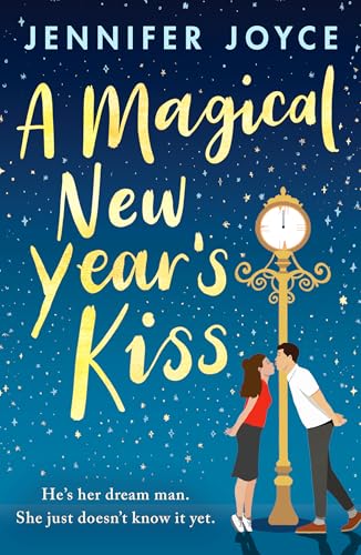 Book cover: couple kissing under a lamppost with gold lettering.