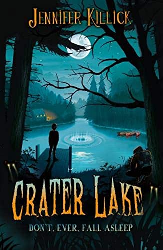 Book cover: lake scene with a lone figure, trees, and full moon.