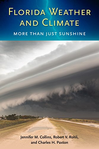 Book cover: “Florida Weather and Climate” with stormy sky image.