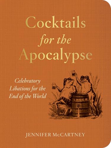 Orange book cover with illustrated frogs toasting beer near a barrel.