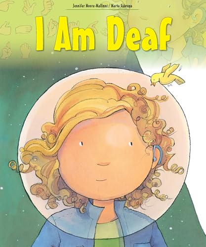 Book cover with illustration of a child and sign language hands.