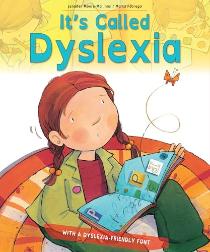 Book cover showing a young girl with red braids looking at an open book.