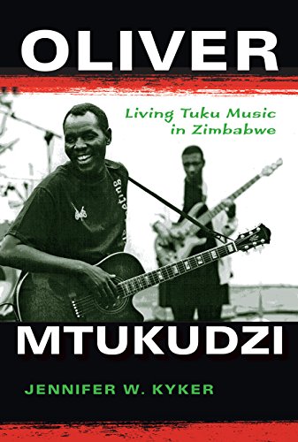 Book cover featuring Oliver Mtukudzi playing guitar, with bandmates behind.