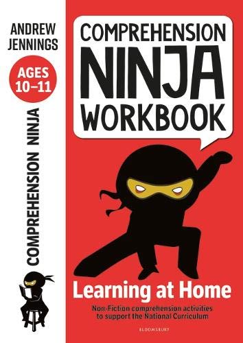 Red workbook cover with a ninja illustration, text “Comprehension Ninja Workbook”.