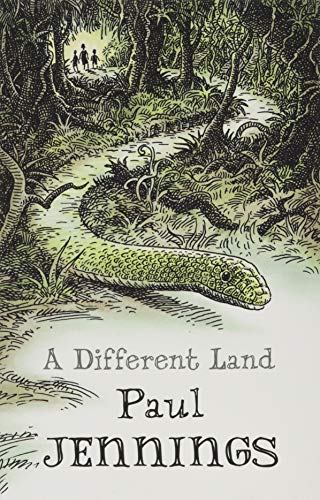 Book cover: illustrated jungle scene with a large snake and distant figures.