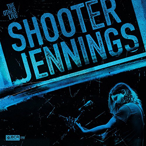 "Shooter Jennings album cover with a man playing guitar and microphone."