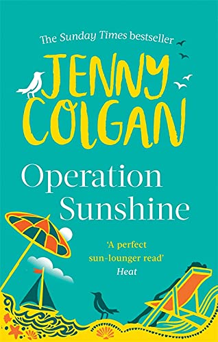 Book cover for "Operation Sunshine" with beach imagery and birds.
