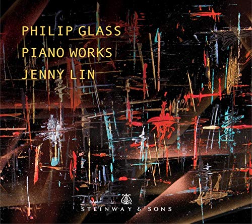 CD cover for Jenny Lin’s Philip Glass piano works, abstract art.