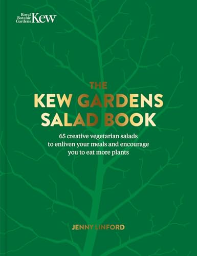 Book cover titled The Kew Gardens Salad Book with a green leaf vein background.