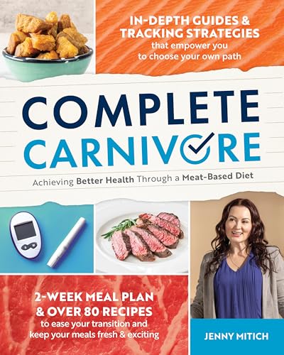 Book cover: “Complete Carnivore” with images of meat, a woman, and health tools.