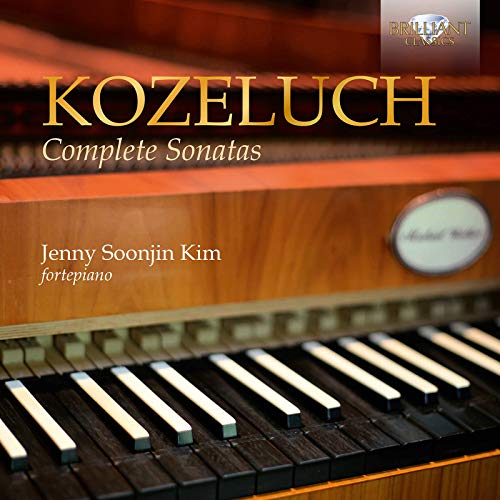 "CD cover featuring a close-up of a fortepiano keyboard with 'KOZELUCH Complete Sonatas' text."