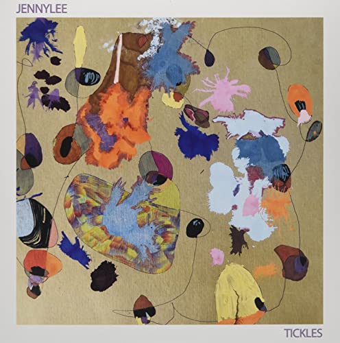 Jennylee album cover: abstract paint splashes in blue, orange, and pink.