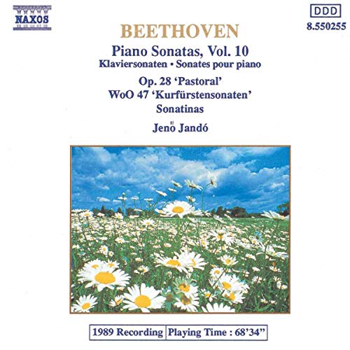 CD cover for Beethoven piano sonatas performed by Jeno Jando, with daisies.