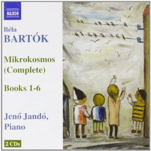 CD cover for Bartók’s Mikrokosmos, featuring children and birds illustration.
