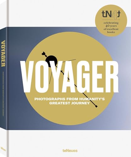 Book cover titled Voyager with a gold circle and a silhouette of the spacecraft.