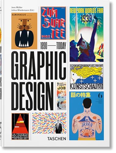 Book cover titled Graphic Design featuring a collage of various historical graphic design posters.