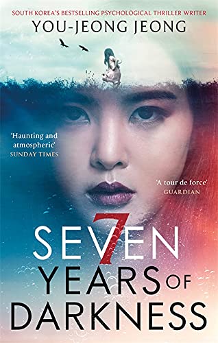 Book cover: woman’s face with a small figure in a stormy, dark landscape.